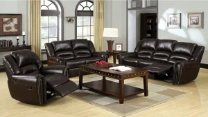 Cheap rustic leather sofa set